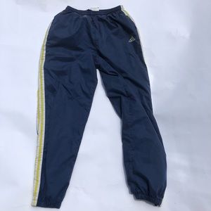Vintage blue and yellow adidas joggers